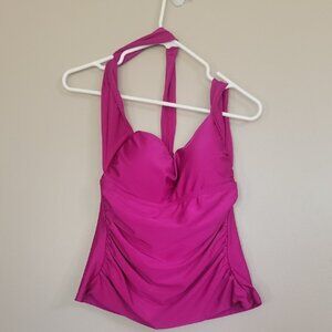 Playa Fuchsia Halter Swimsuit Top Size M  NWT